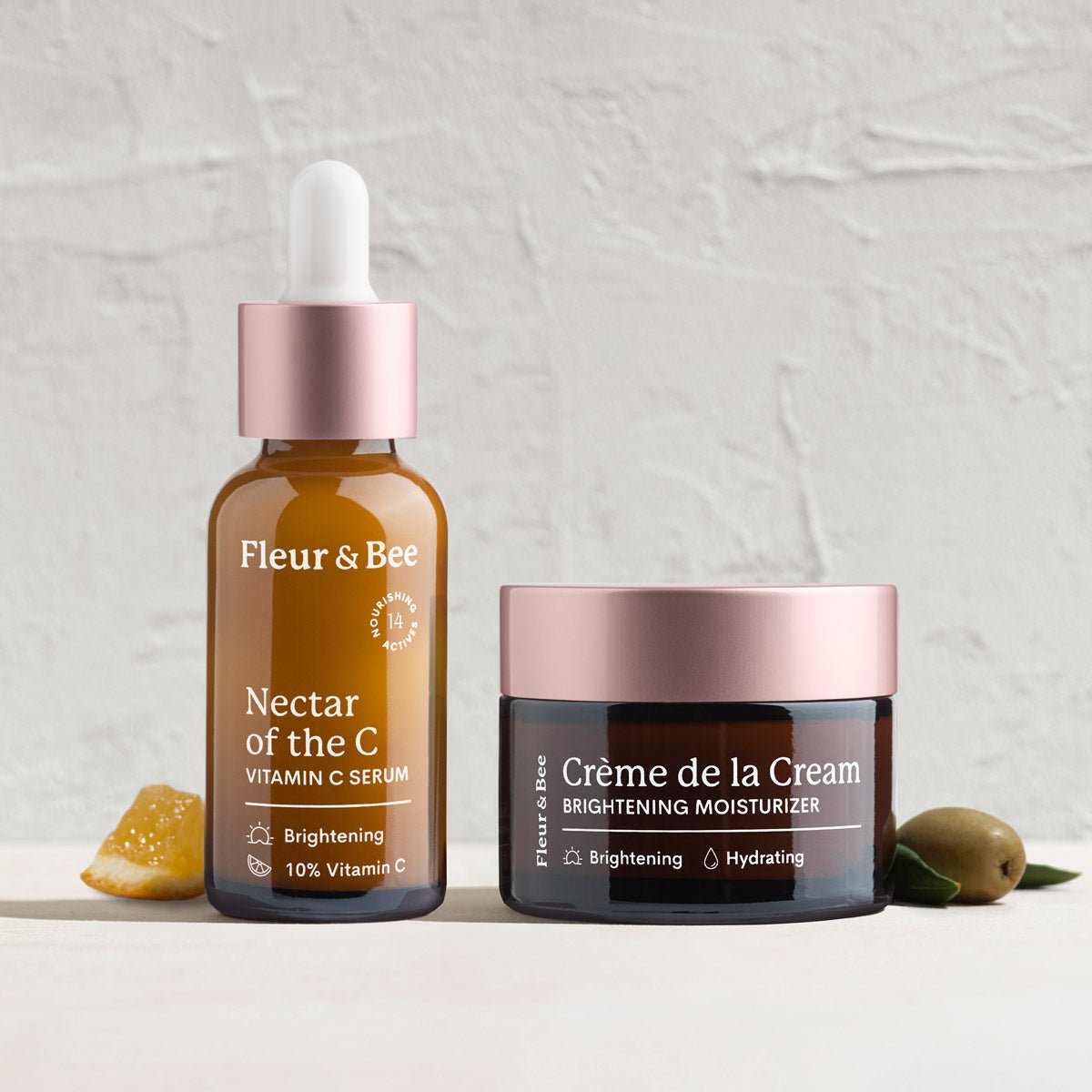 brightening vitamin c serum and brightening moisturizer