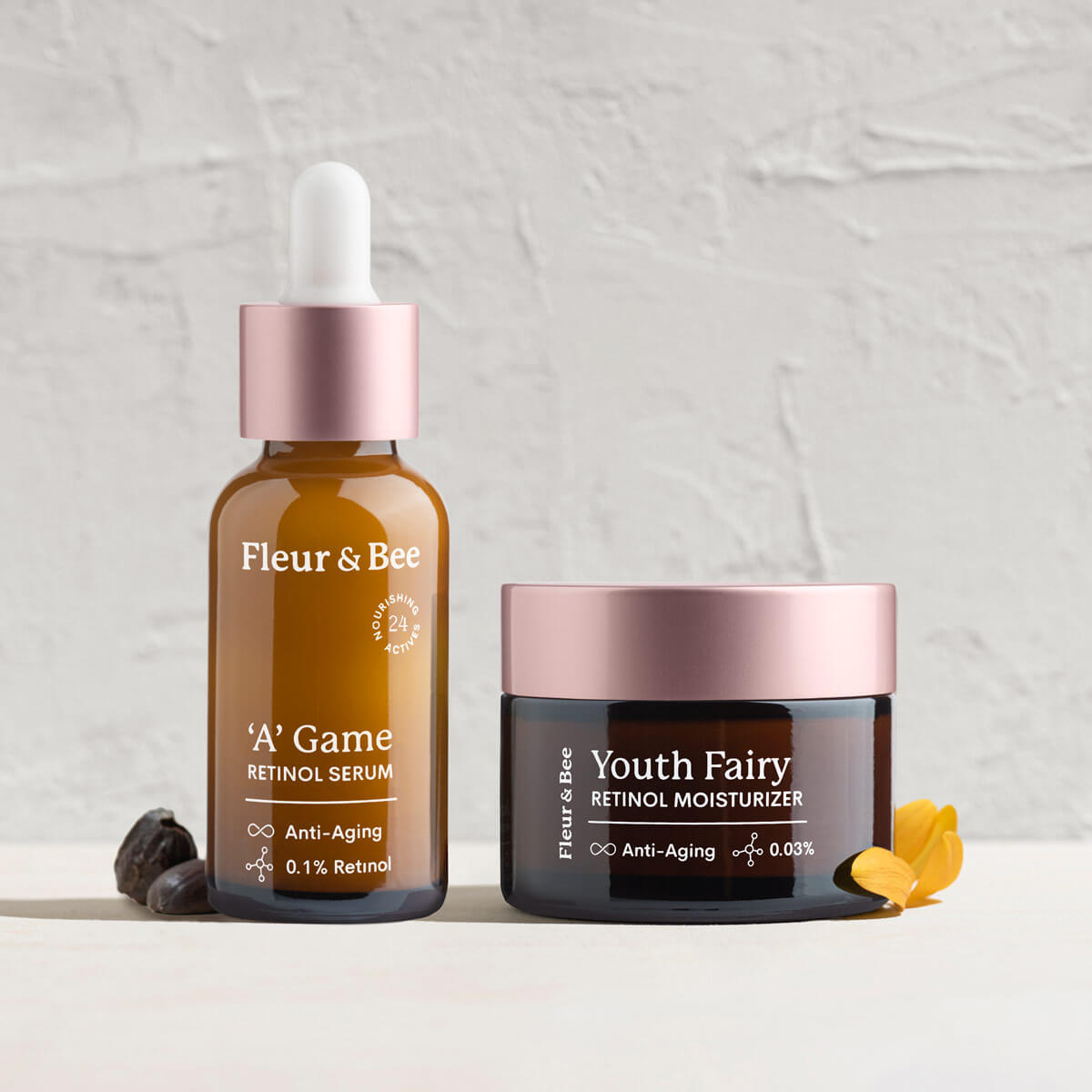 anti-aging retinol serum and retinol moisturizer