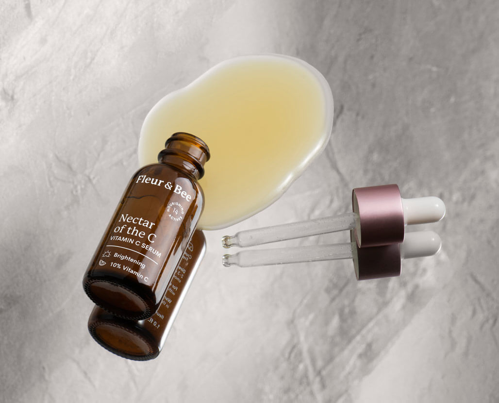 vitamin c serum with spilled serum