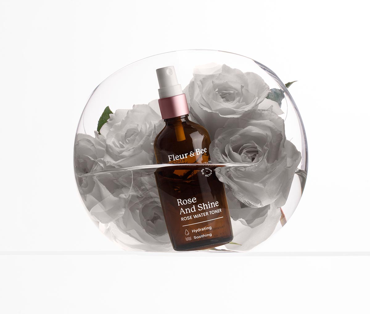 skincare product inside a bowl with roses