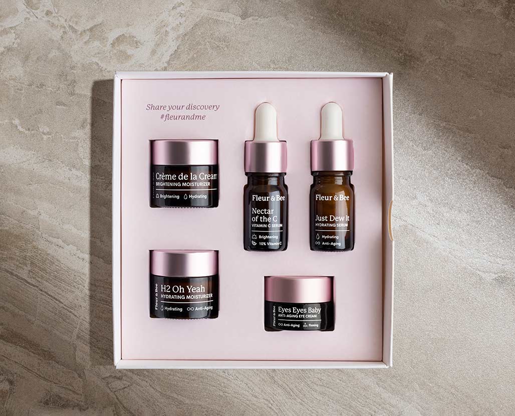a set of deluxe skincare samples