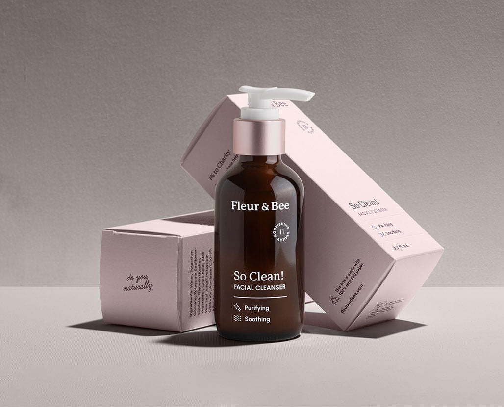 vegan cleanser shown with packaging